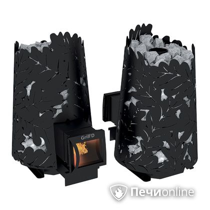 Дровяная печь-каменка GrillD Dubravo 180 long black в Новокузнецке