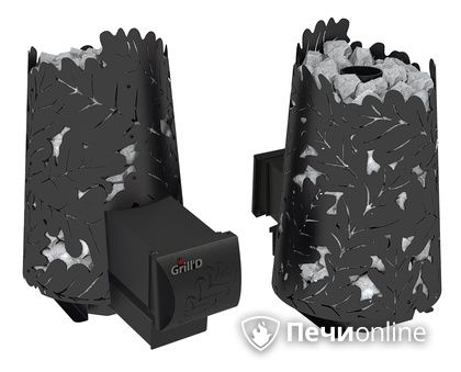 Дровяная печь-каменка GrillD Dubravo mini long black в Новокузнецке