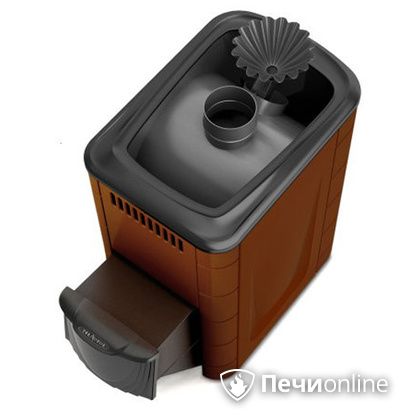 Дровяная банная печь TMF Ангара 2012 Carbon с закрытой каменкой дверь антрацит терракота в Новокузнецке