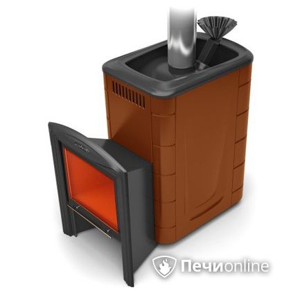 Дровяная банная печь TMF Гейзер 2014 Carbon Витра терракота в Новокузнецке